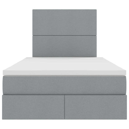 Letto con contenitore e materasso Grigio chiaro 120 x 190 cm | homemem39