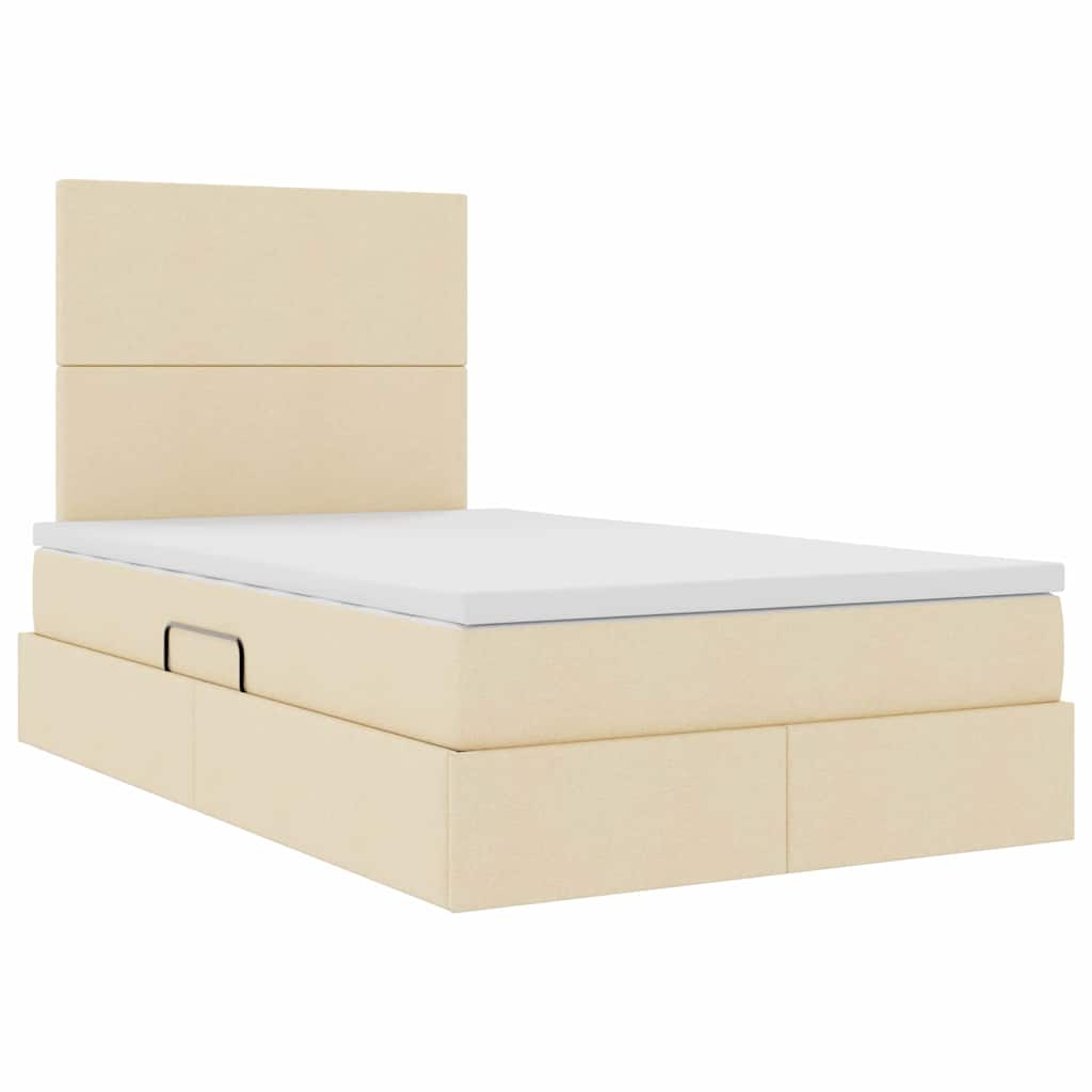 Letto con contenitore e materasso Crema 120 x 190 cm Tessuto | homemem39