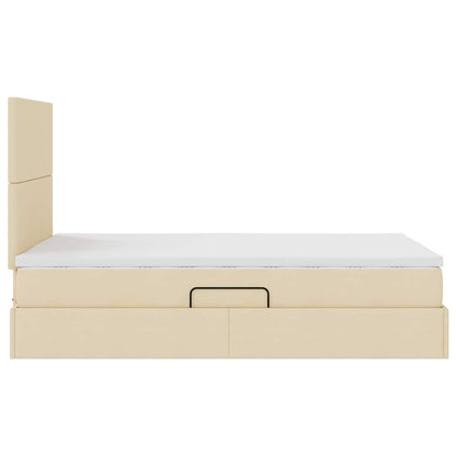 Letto con contenitore e materasso Crema 120 x 190 cm Tessuto | homemem39