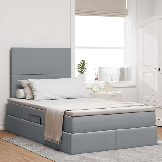 Letto con contenitore e materasso Grigio chiaro 120 x 200 cm | homemem39