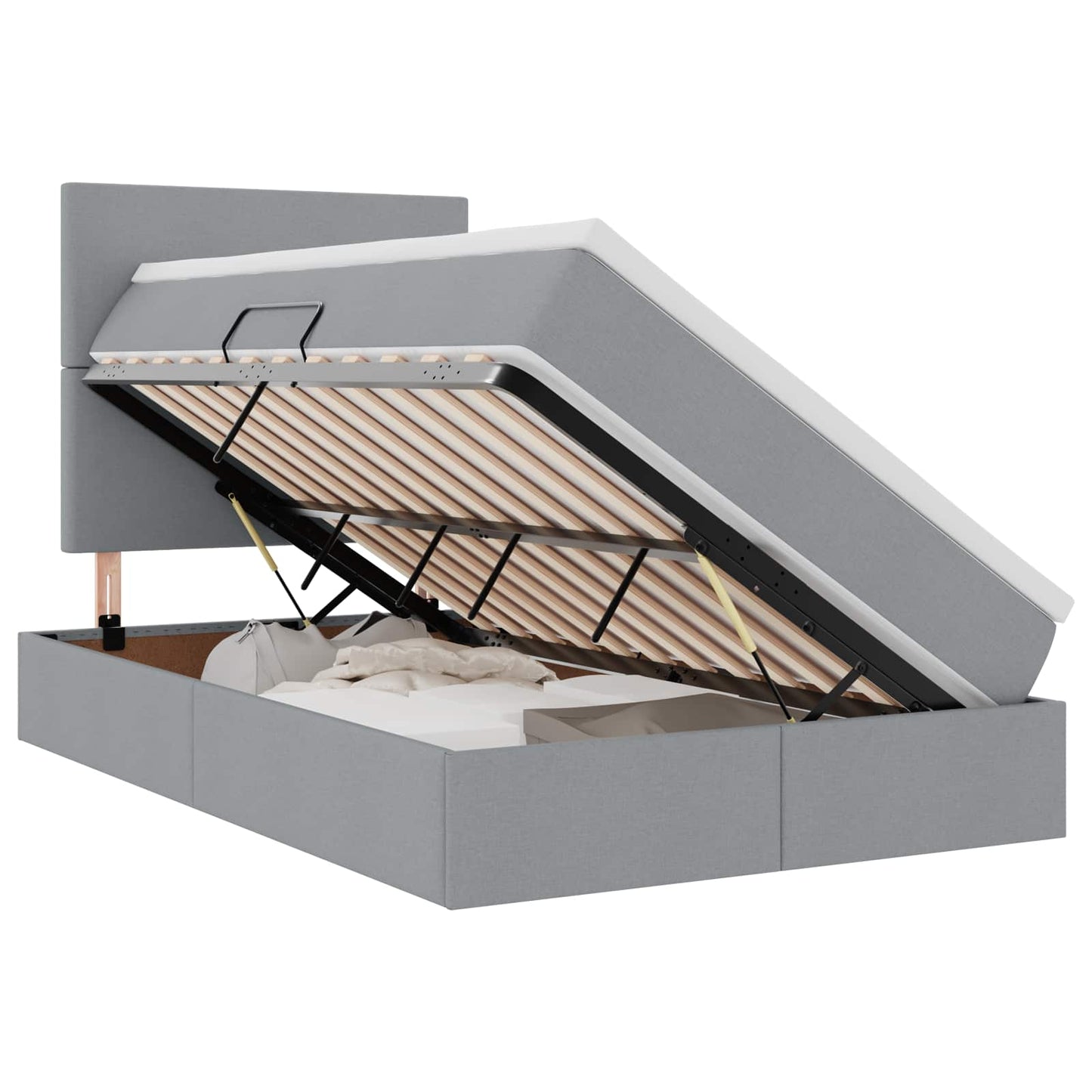 Letto con contenitore e materasso Grigio chiaro 120 x 200 cm | homemem39