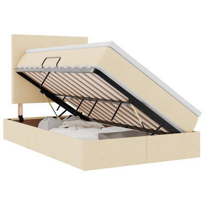 Letto con contenitore e materasso Crema 120 x 200 cm Tessuto | homemem39