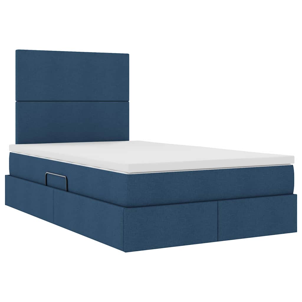 Letto con contenitore e materasso Blu 120 x 200 cm Tessuto | homemem39