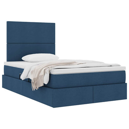 Letto con contenitore e materasso Blu 120 x 200 cm Tessuto | homemem39