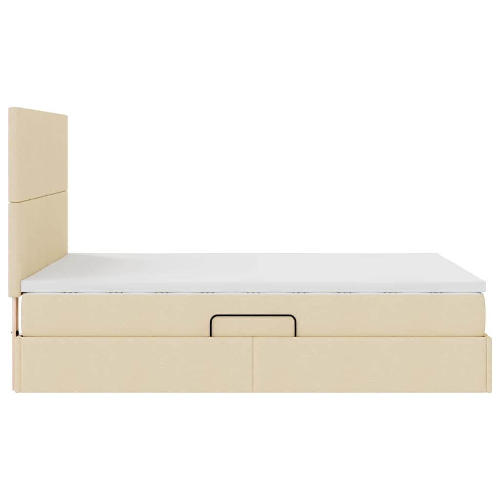 Letto con contenitore e materasso Crema 140 x 190 cm Tessuto | homemem39