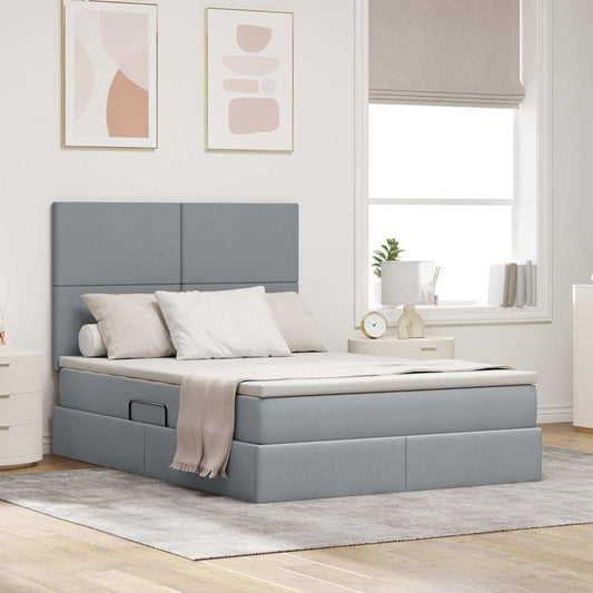 Letto con contenitore e materasso Grigio chiaro 140 x 200 cm | homemem39
