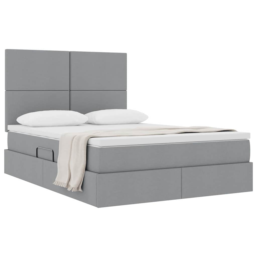 Letto con contenitore e materasso Grigio chiaro 140 x 200 cm | homemem39