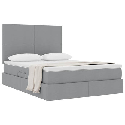 Letto con contenitore e materasso Grigio chiaro 140 x 200 cm | homemem39