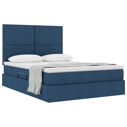Letto con contenitore e materasso Blu 140 x 200 cm Tessuto | homemem39