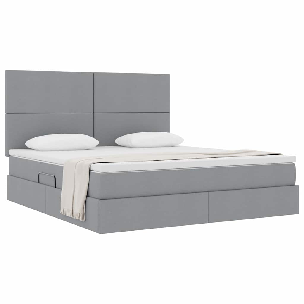 Letto con contenitore e materasso Grigio chiaro 160 x 200 cm | homemem39