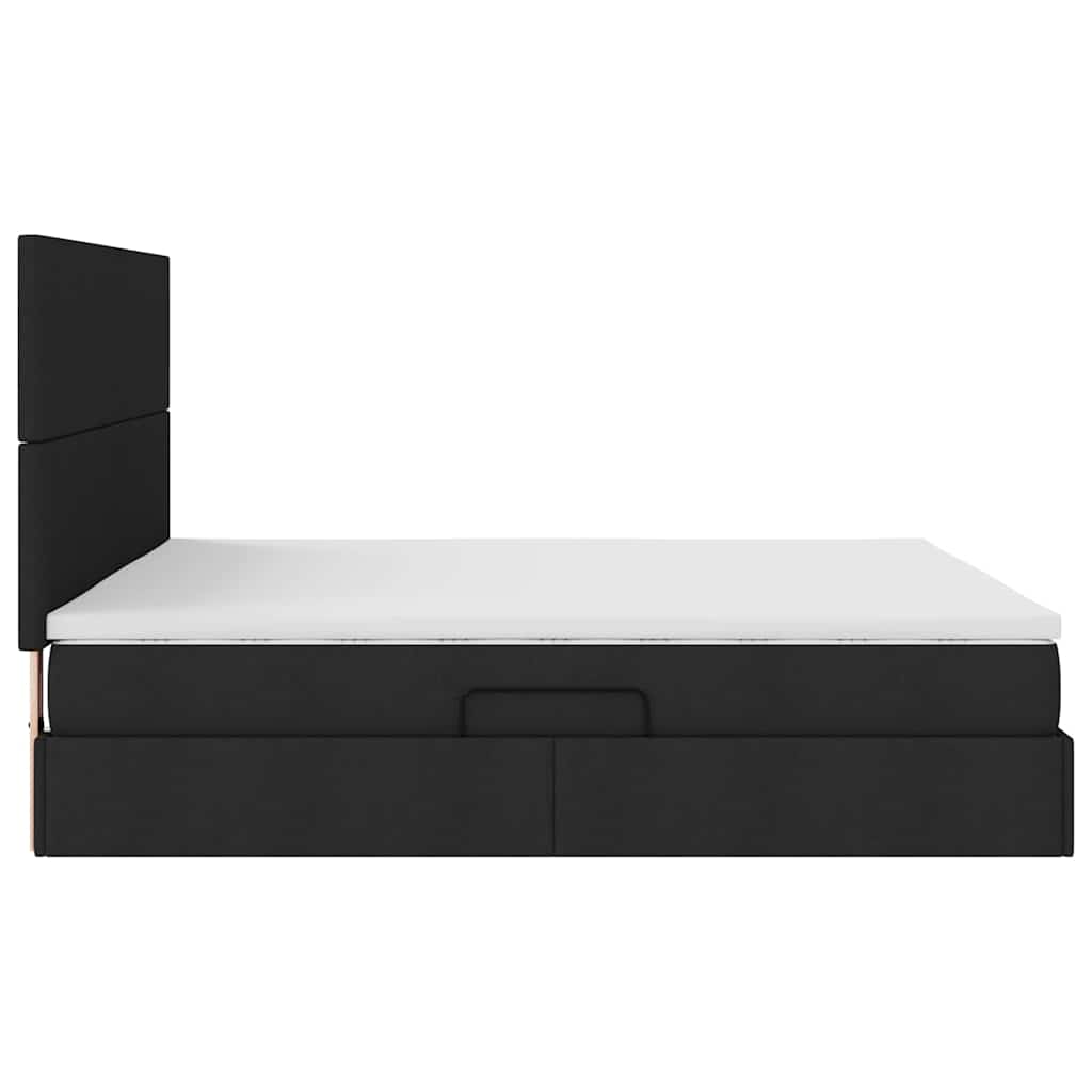 Letto con contenitore e materasso Nero 160 x 200 cm Tessuto | homemem39