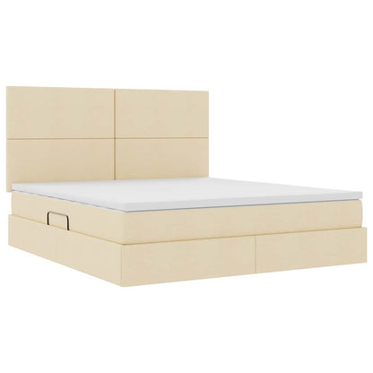 Letto con contenitore e materasso Crema 160 x 200 cm Tessuto | homemem39