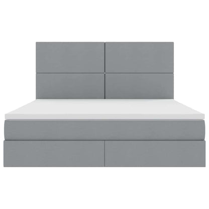 Letto con contenitore e materasso Grigio chiaro 180 x 200 cm | homemem39
