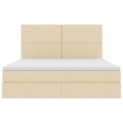 Letto con contenitore e materasso Crema 180 x 200 cm Tessuto | homemem39