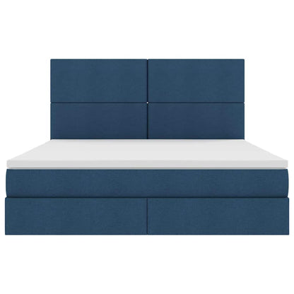 Letto con contenitore e materasso Blu 180 x 200 cm Tessuto | homemem39