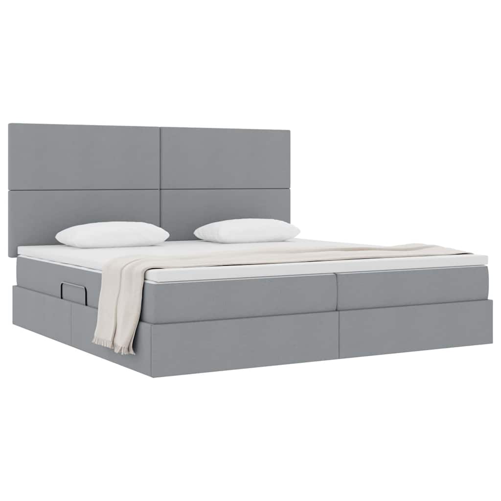Letto con contenitore e materasso Grigio chiaro 200 x 200 cm | homemem39