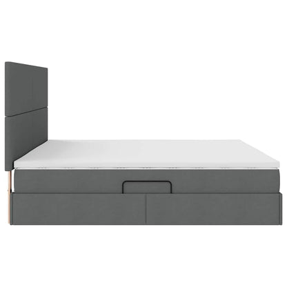 Letto con contenitore e materasso Grigio scuro 200 x 200 cm | homemem39