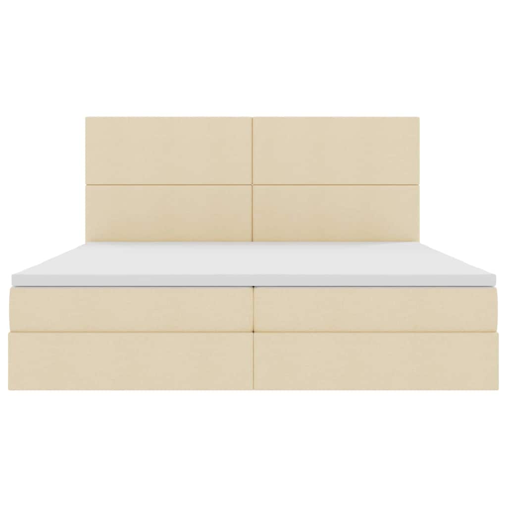 Letto con contenitore e materasso Crema 200 x 200 cm Tessuto | homemem39