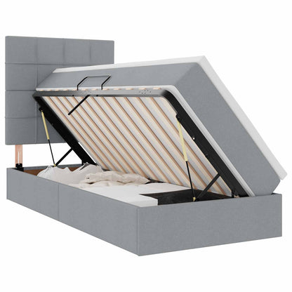 Letto con contenitore e materasso Grigio chiaro 90 x 190 cm | homemem39