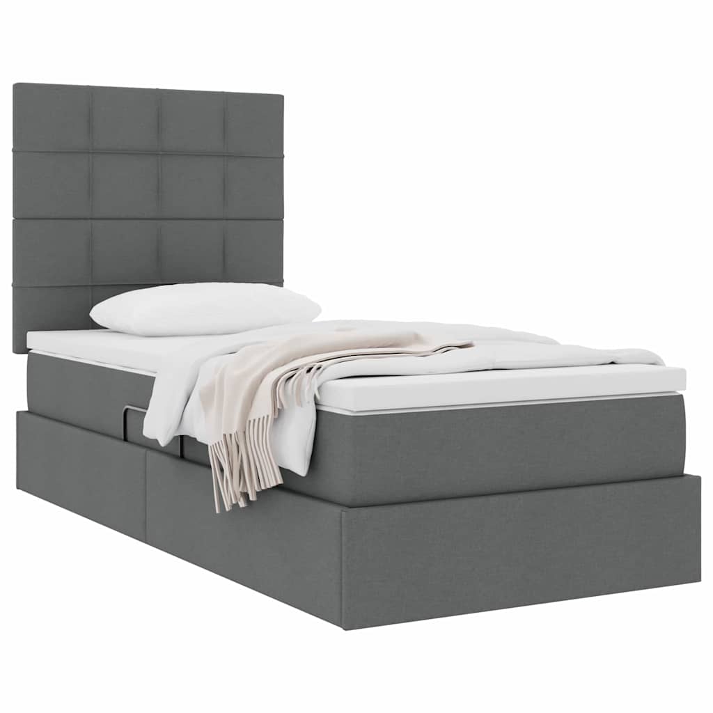 Letto con contenitore e materasso Grigio scuro 90 x 190 cm | homemem39