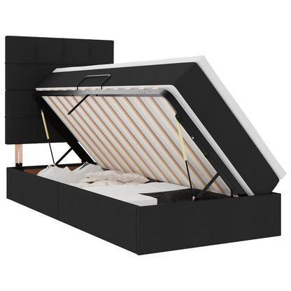 Letto con contenitore e materasso Nero 90 x 190 cm Tessuto | homemem39