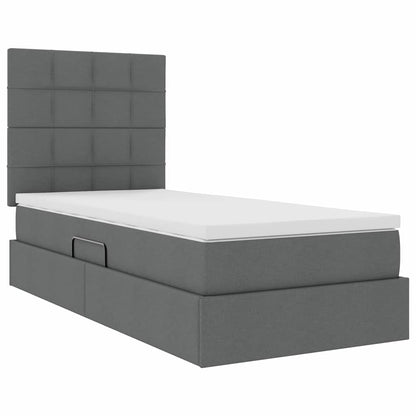 Letto con contenitore e materasso Grigio scuro 90 x 200 cm | homemem39