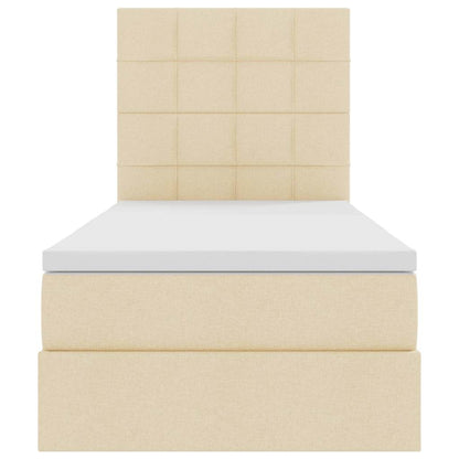Letto con contenitore e materasso Crema 90 x 200 cm Tessuto | homemem39