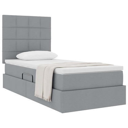 Letto con contenitore e materasso Grigio chiaro 100 x 200 cm | homemem39