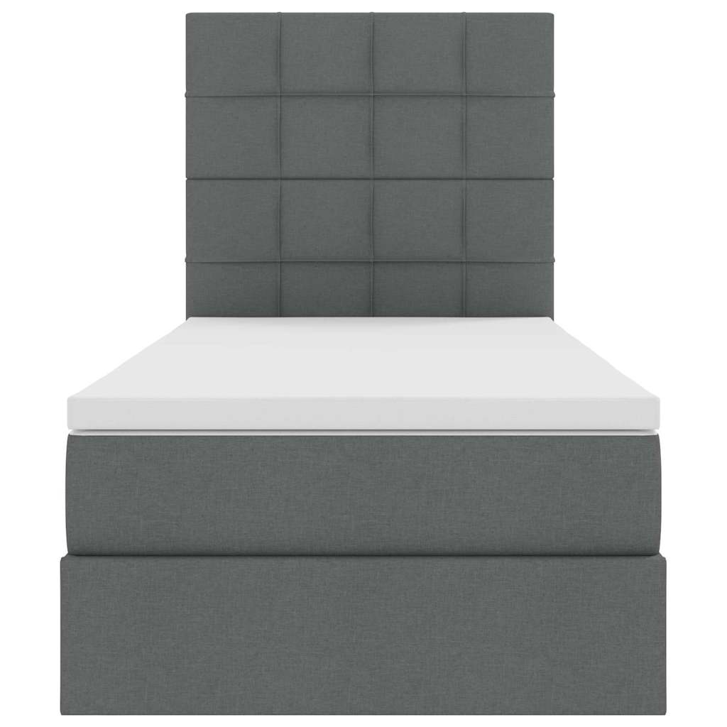 Letto con contenitore e materasso Grigio scuro 100 x 200 cm | homemem39