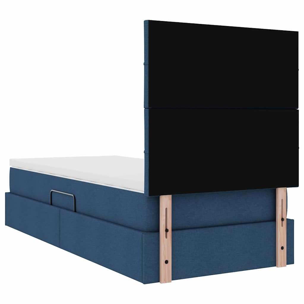 Letto con contenitore e materasso Blu 100 x 200 cm Tessuto | homemem39