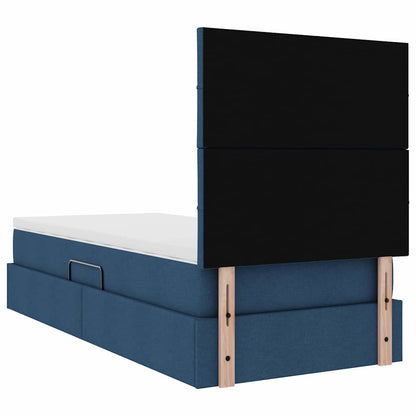 Letto con contenitore e materasso Blu 100 x 200 cm Tessuto | homemem39