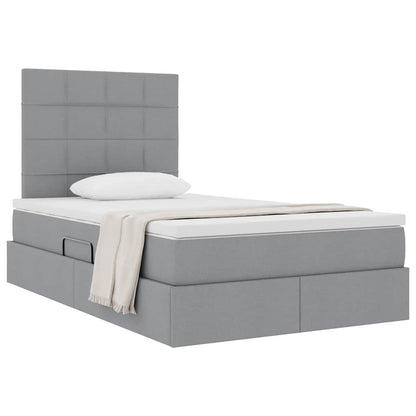 Letto con contenitore e materasso Grigio chiaro 120 x 190 cm | homemem39