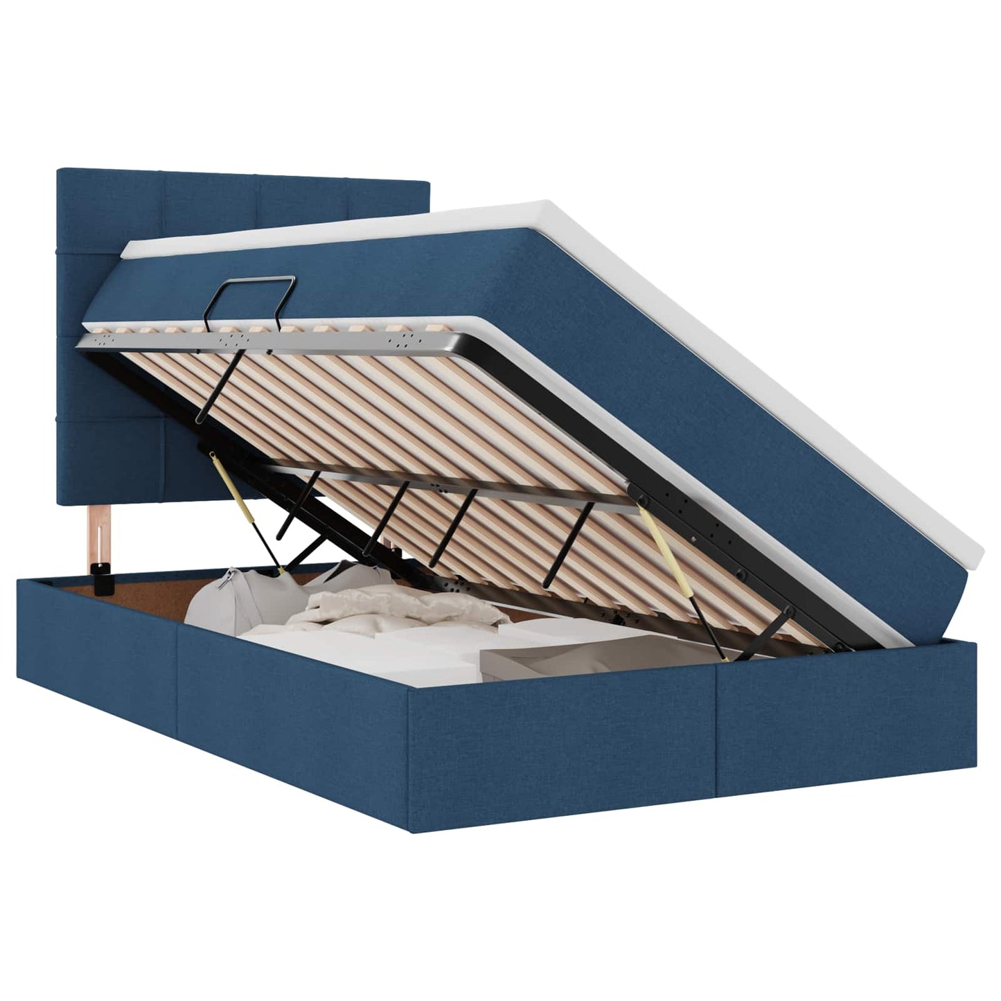 Letto con contenitore e materasso Blu 120 x 190 cm Tessuto | homemem39