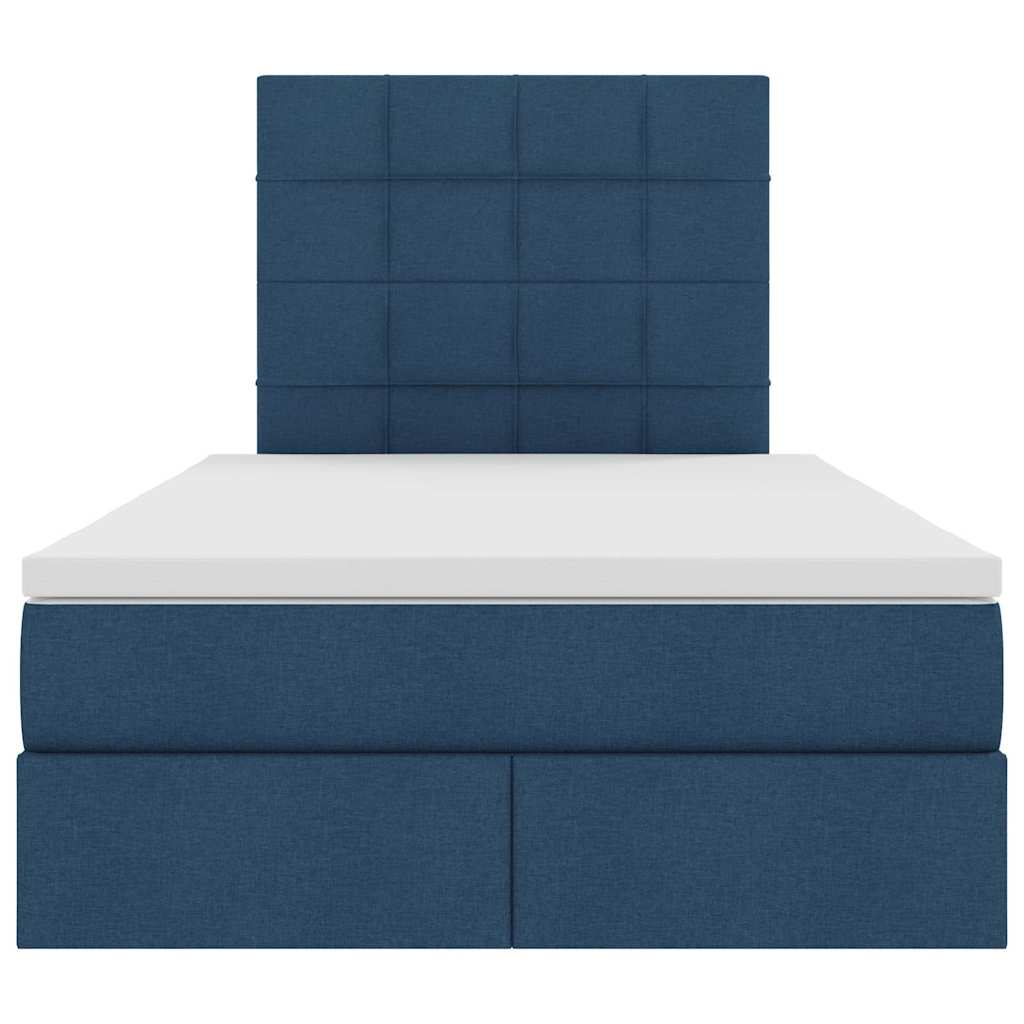 Letto con contenitore e materasso Blu 120 x 190 cm Tessuto | homemem39