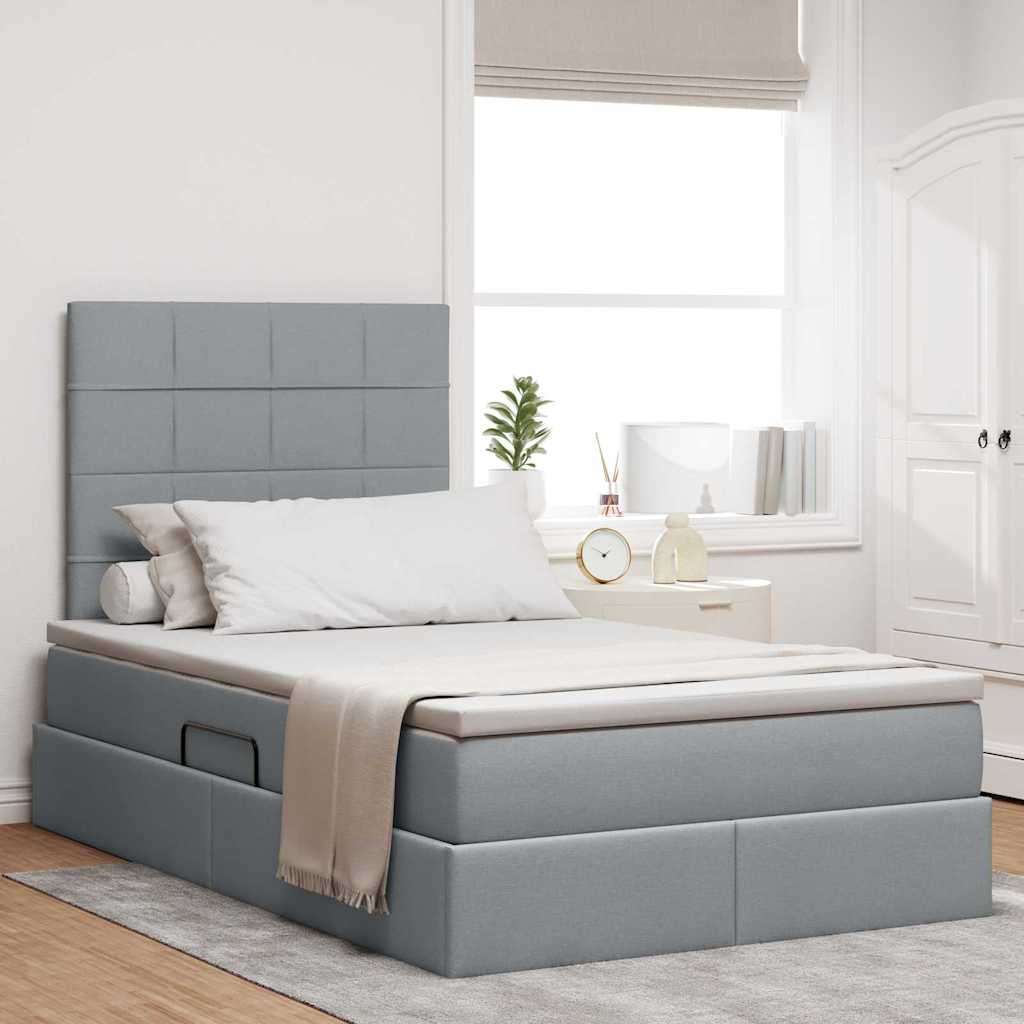 Letto con contenitore e materasso Grigio chiaro 120 x 200 cm | homemem39