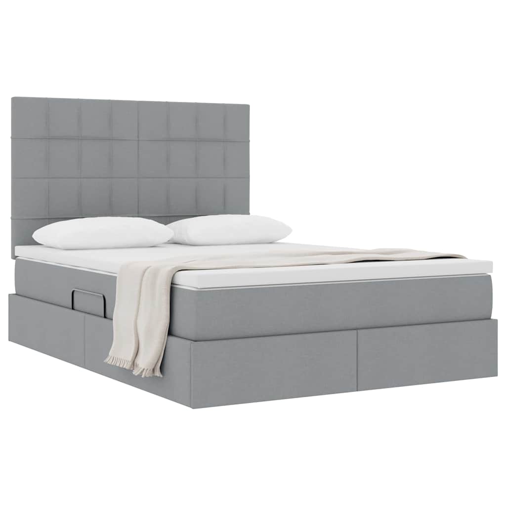 Letto con contenitore e materasso Grigio chiaro 140 x 190 cm | homemem39