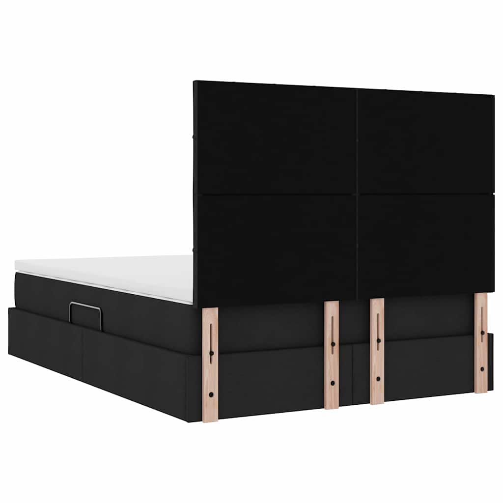 Letto con contenitore e materasso Nero 140 x 190 cm Tessuto | homemem39