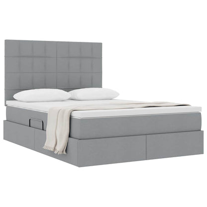 Letto con contenitore e materasso Grigio chiaro 140 x 200 cm | homemem39