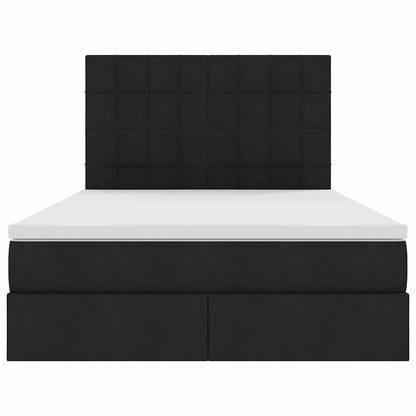 Letto con contenitore e materasso Nero 140 x 200 cm Tessuto | homemem39