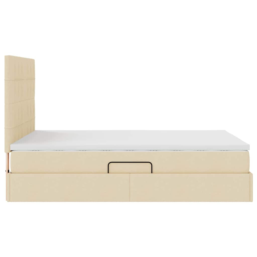 Letto con contenitore e materasso Crema 140 x 200 cm Tessuto | homemem39