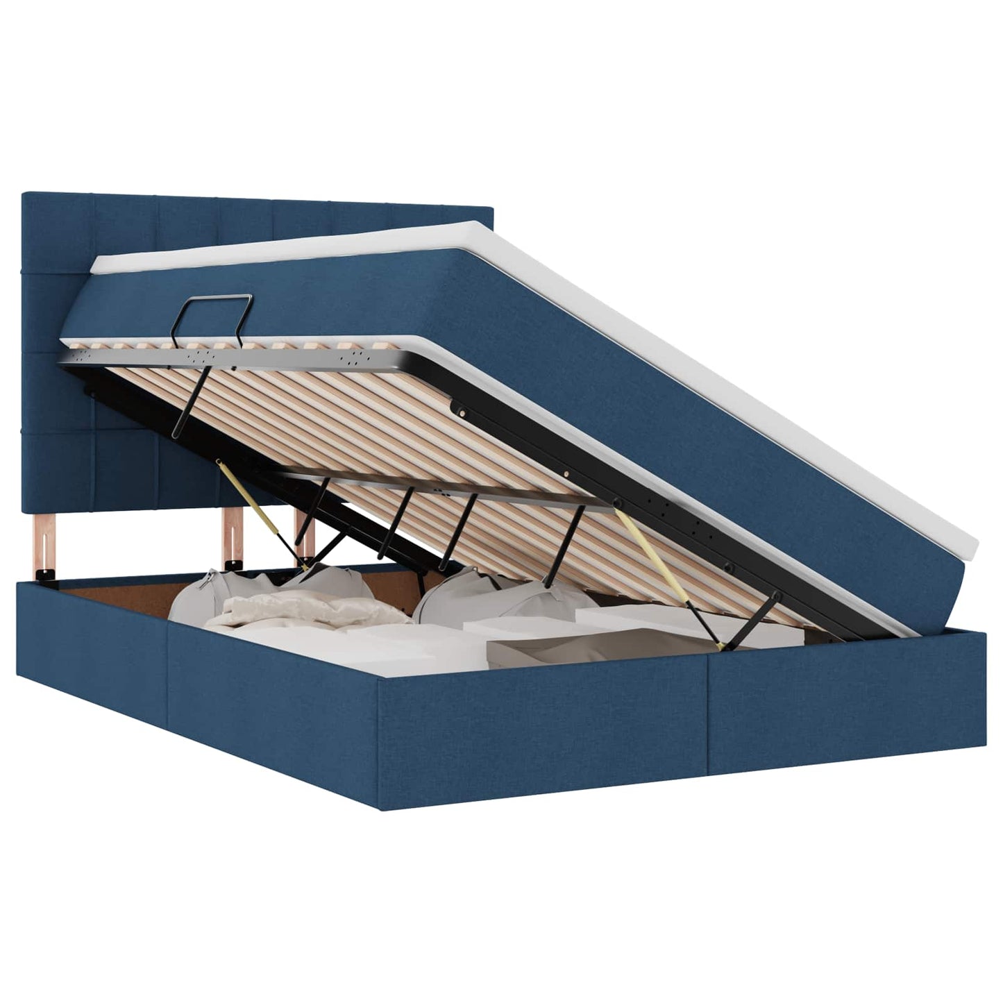 Letto con contenitore e materasso Blu 140 x 200 cm Tessuto | homemem39
