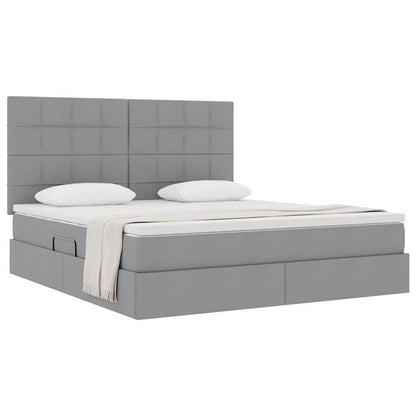 Letto con contenitore e materasso Grigio chiaro 160 x 200 cm | homemem39