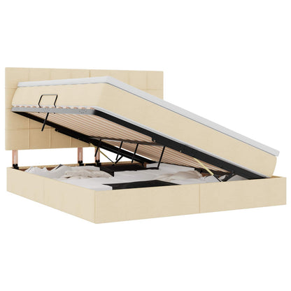 Letto con contenitore e materasso Crema 160 x 200 cm Tessuto | homemem39