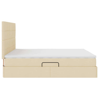Letto con contenitore e materasso Crema 160 x 200 cm Tessuto | homemem39
