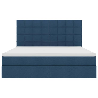 Letto con contenitore e materasso Blu 160 x 200 cm Tessuto | homemem39