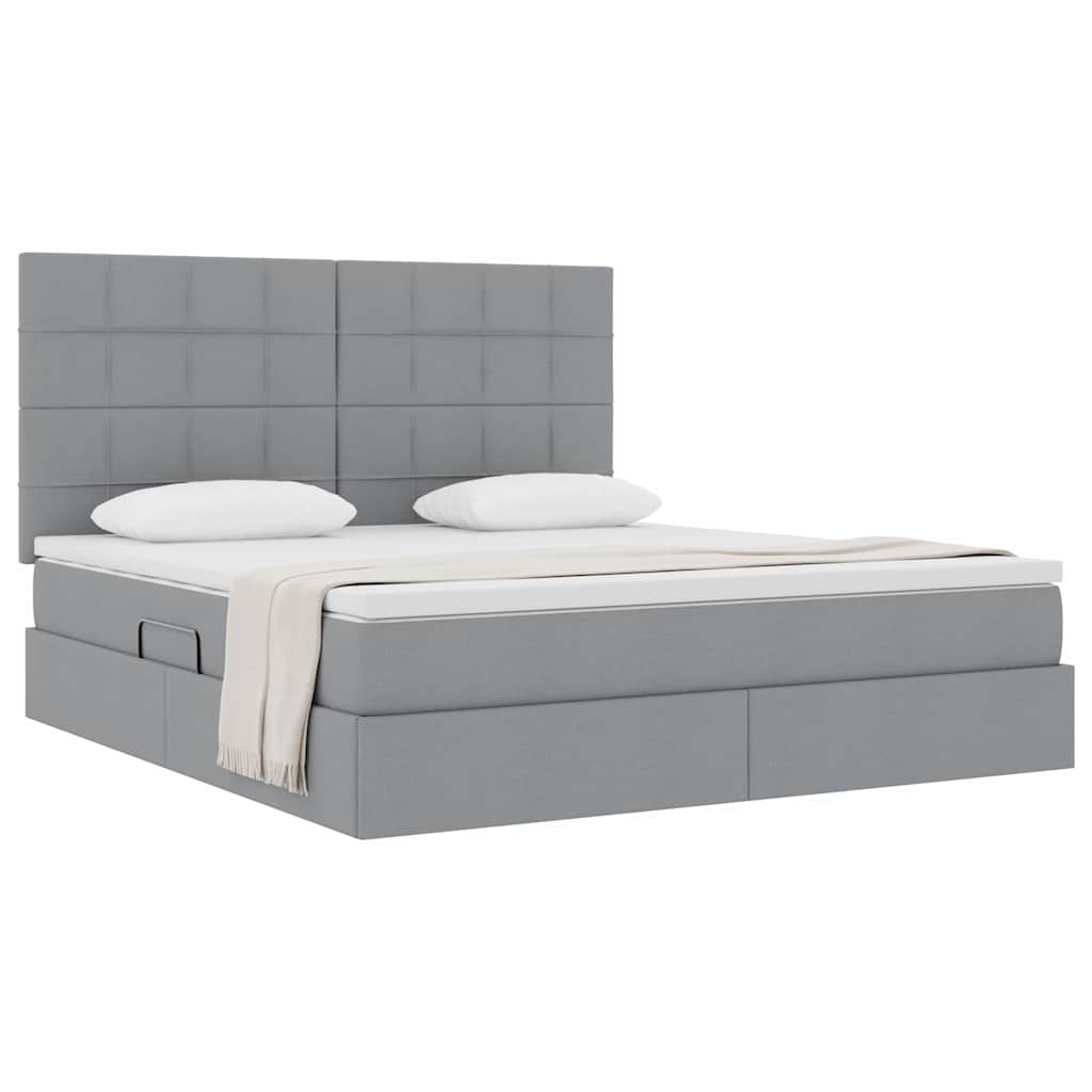 Letto con contenitore e materasso Grigio chiaro 180 x 200 cm | homemem39