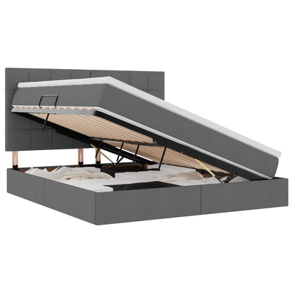 Letto con contenitore e materasso Grigio scuro 180 x 200 cm