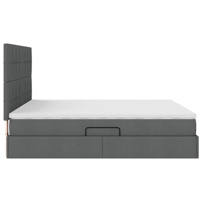 Letto con contenitore e materasso Grigio scuro 180 x 200 cm