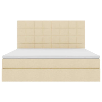 Letto con contenitore e materasso Crema 180 x 200 cm Tessuto | homemem39