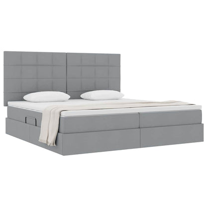 Letto con contenitore e materasso Grigio chiaro 200 x 200 cm | homemem39